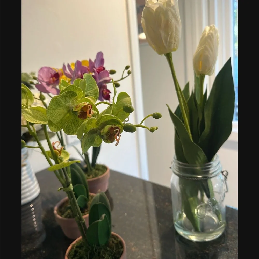 Faux Tulips arrangements
